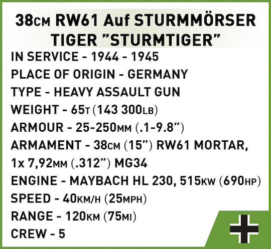 Cobi Τουβλάκια Historical Collection WWII Sturmmorser Sturmtiger για 7+ Ετών 1100τμχ - Image 11