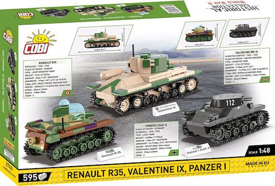 Cobi Τουβλάκια Renault R35 - Valentine IX - Panzer I για 7+ Ετών 595τμχ COBI-2740 - Image 3