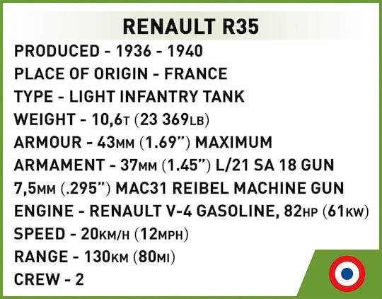 Cobi Τουβλάκια Renault R35 - Valentine IX - Panzer I για 7+ Ετών 595τμχ COBI-2740 - Image 10