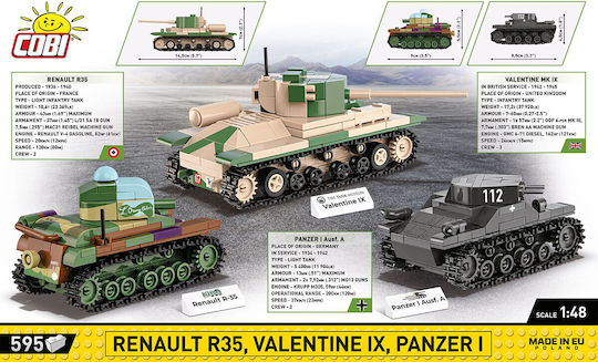 Cobi Τουβλάκια Renault R35 - Valentine IX - Panzer I για 7+ Ετών 595τμχ COBI-2740 - Image 9