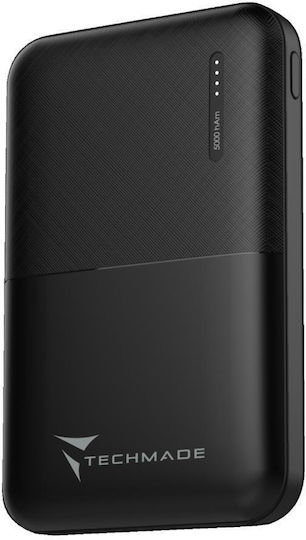 Techmade Power Bank 5000mAh με 2 Θύρες USB-A Μαύρο - Image 2