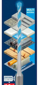 Bosch MultiConstruction Διαμαντοτρύπανο με Εξάγωνο Στέλεχος για Ξύλο, Μέταλλο και Δομικά Υλικά 45mm 2608902346