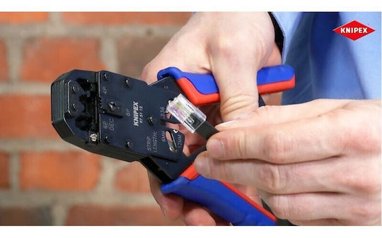 Knipex Πρέσα Ακροδεκτών Δικτύου RJ45, RJ10 με Απογυμνωτή & Μηχανισμό Καστάνιας (Μήκος 200mm) 97 51 12 SB - Image 3