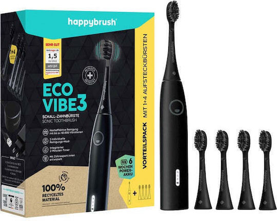 Happy Brush Eco Vibe 3 Ηλεκτρική Οδοντόβουρτσα Μαύρη - Image 2