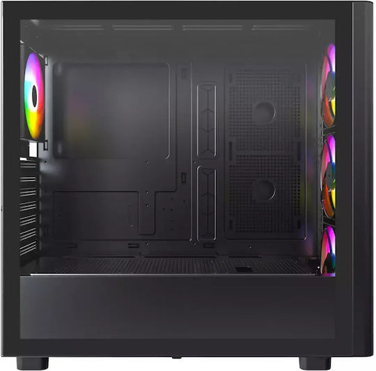 Montech XR Wood Gaming Midi Tower Κουτί Υπολογιστή με Πλαϊνό Παράθυρο και ARGB Φωτισμό Μαύρο - Image 3