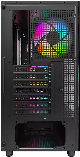 Montech XR Wood Gaming Midi Tower Κουτί Υπολογιστή με Πλαϊνό Παράθυρο και ARGB Φωτισμό Μαύρο - Image 5
