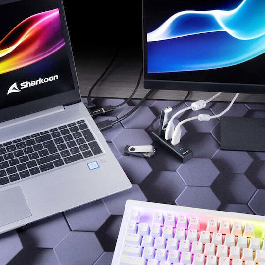 Sharkoon USB 3.2 Hub 4 Θυρών με σύνδεση USB-A / USB-C - Image 4