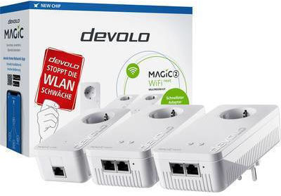 Devolo Magic 2 WiFi Next Multiroom Kit (DE) Powerline Τριπλό για Ασύρματη Σύνδεση Wi‑Fi 5 με Passthrough Πρίζα και 2 Θύρες Gigabit Ethernet - Image 3