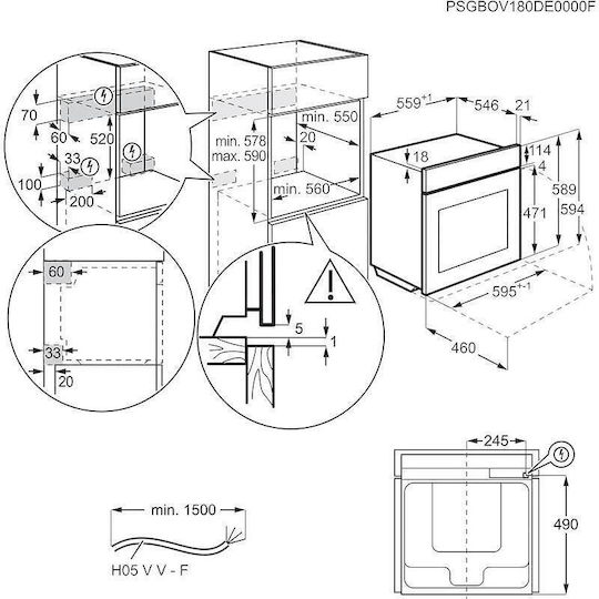 AEG 7000 Mealassist Φούρνος άνω Πάγκου 71lt Π59.5εκ. Μαύρος - Image 8