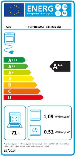 AEG 7000 Mealassist Φούρνος άνω Πάγκου 71lt Π59.5εκ. Μαύρος - Image 9