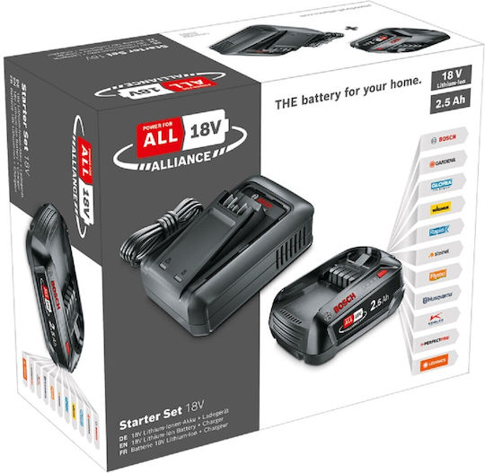Bosch Σετ Μπαταρίας Χωρητικότητας 2.5Ah 18V με Φορτιστή 1600A031T4 - Image 2