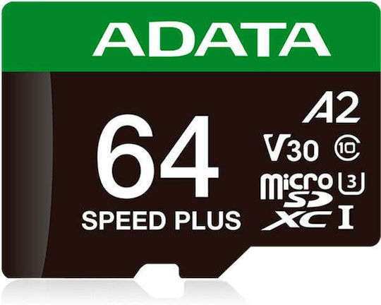 Adata microSDXC 64GB Class 10 U3 V30 A2 UHS-I με αντάπτορα - Image 3