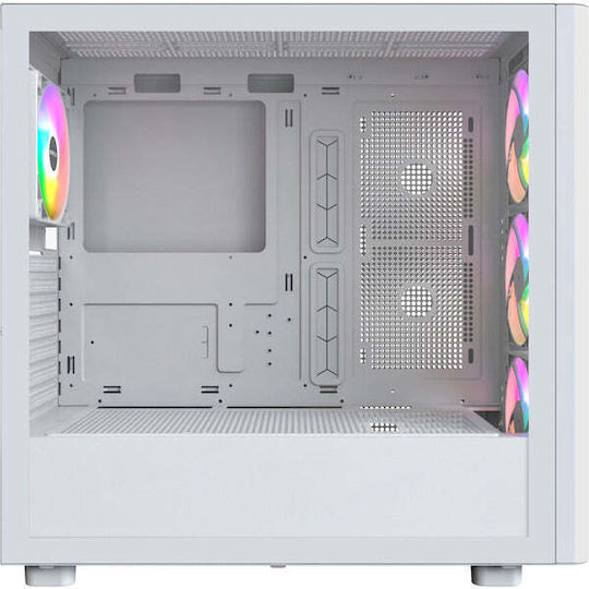 Montech XR Wood Gaming Midi Tower Κουτί Υπολογιστή με Πλαϊνό Παράθυρο και ARGB Φωτισμό Λευκό - Image 4