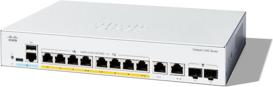 Cisco Catalyst C1200-8FP-2G v2 Managed L2 PoE Switch με 10 Θύρες Gigabit (1Gbps) Ethernet και 2 SFP Θύρες