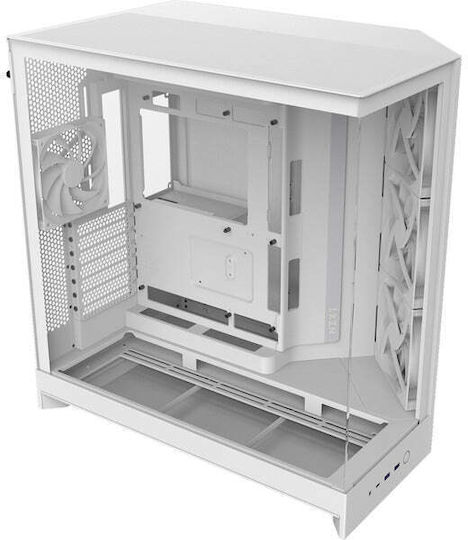 NZXT H9 Flow Gaming Midi Tower Κουτί Υπολογιστή με Πλαϊνό Παράθυρο Λευκό - Image 2