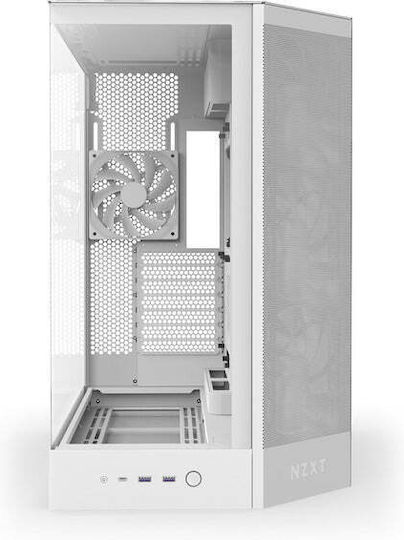 NZXT H9 Flow Gaming Midi Tower Κουτί Υπολογιστή με Πλαϊνό Παράθυρο Λευκό - Image 3