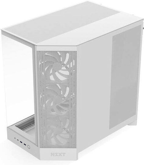 NZXT H9 Flow Gaming Midi Tower Κουτί Υπολογιστή με Πλαϊνό Παράθυρο Λευκό - Image 4