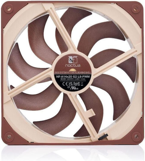 Noctua NF-A14x25 G2 LS-PWM Case Fan 140mm με Σύνδεση 4-Pin Καφέ - Image 2