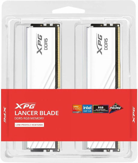 Adata Lancer Blade RGB DDR5 32GB RAM με 2x16GB Modules και Ταχύτητα 6000 για Desktop AX5U6000C3616G-DTLABRWH - Image 2