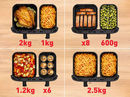 Tefal Easy Fry Air Fryer με Διπλό Αποσπώμενο Κάδο 11lt Γκρι - Image 8