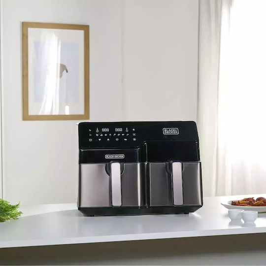 Black & Decker Air Fryer με Διπλό Αποσπώμενο Κάδο 9lt Μαύρο ES9730090B - Image 4