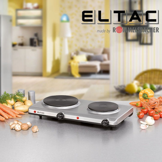 Eltac Επιτραπέζια Εστία Εμαγιέ Διπλή Inox - Image 3