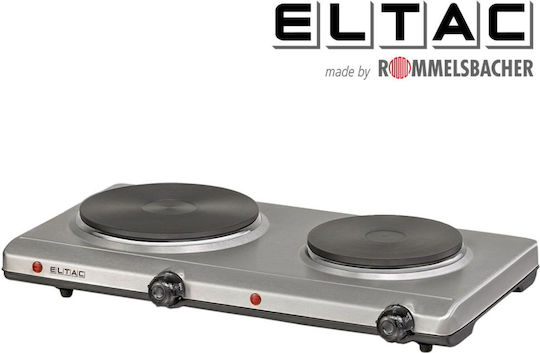 Eltac Επιτραπέζια Εστία Εμαγιέ Διπλή Inox - Image 2