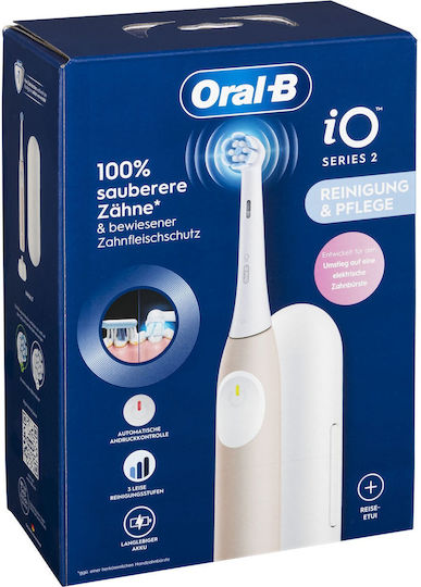 Oral-B iO Series 2 Ηλεκτρική Οδοντόβουρτσα με Αισθητήρα Πίεσης και Θήκη Ταξιδίου Calm Pink - Image 3