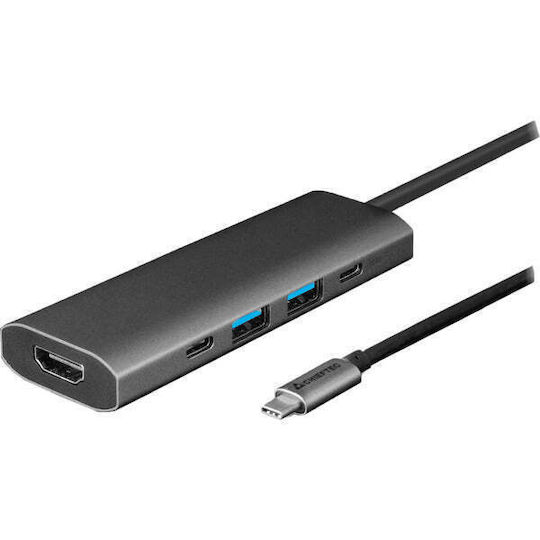 Chieftec USB-C Docking Station με HDMI 4K PD Γκρι (DSC-502) - Image 2