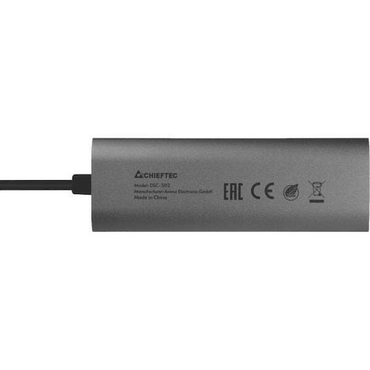 Chieftec USB-C Docking Station με HDMI 4K PD Γκρι (DSC-502) - Image 4