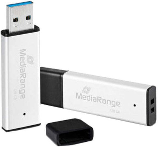 MediaRange 128GB USB 3.0 Stick Ασημί - Image 4
