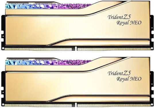 G.Skill Trident Z5 Royal Neo EXPO RGB DDR5 32GB RAM με 2x16GB Modules και Ταχύτητα 6000 για Desktop F5-6000J2836G16GX2-TR5NG - Image 2