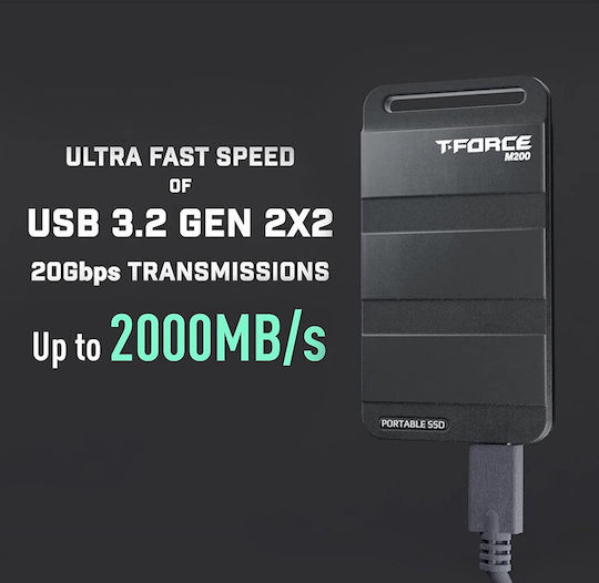 TeamGroup M200 USB 3.2 / USB-C Εξωτερικός SSD 1TB 2.5" Μαύρο - Image 6
