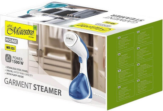 Maestro MR-355-AQUAMARINE Ατμοκαθαριστής Ρούχων Χειρός 1500W με Δοχείο 240ml Μπλε - Image 7
