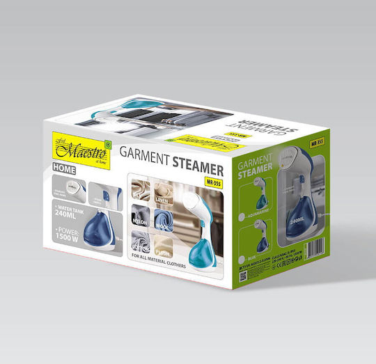 Maestro MR-355-AQUAMARINE Ατμοκαθαριστής Ρούχων Χειρός 1500W με Δοχείο 240ml Μπλε - Image 12