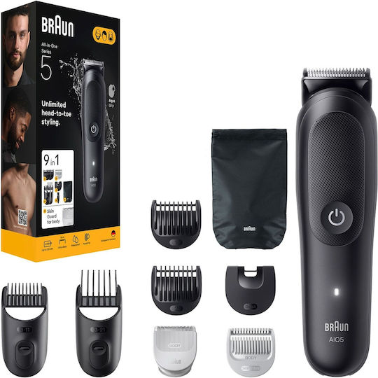 Braun All-in-one Series 5 Σετ Επαναφορτιζόμενης Κουρευτικής Μηχανής Μαύρο AIO5540 - Image 7