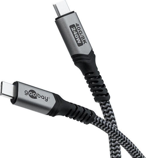 Goobay Braided USB 2.0 Cable USB-C male - USB-C 240W Μαύρο 1.8m 74213 Bulk