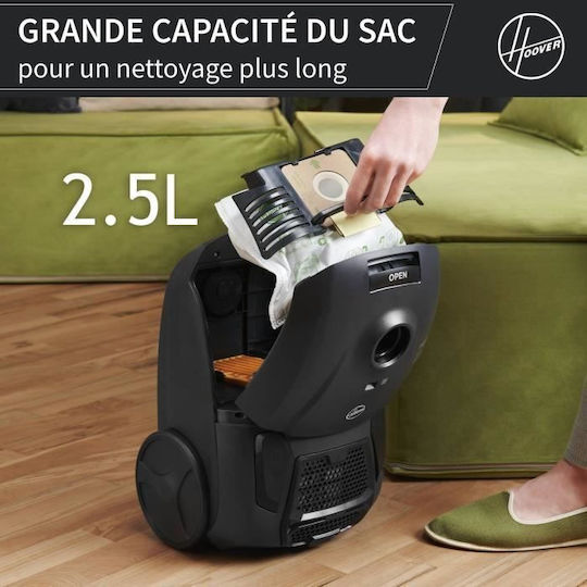 Hoover HE120PET 011 Ηλεκτρική Σκούπα 700W με Σακούλα 2.5lt Iron Grey - Image 6
