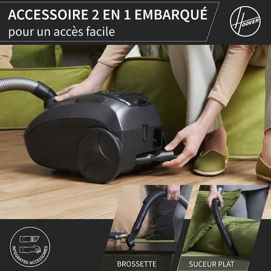 Hoover HE120PET 011 Ηλεκτρική Σκούπα 700W με Σακούλα 2.5lt Iron Grey - Image 7