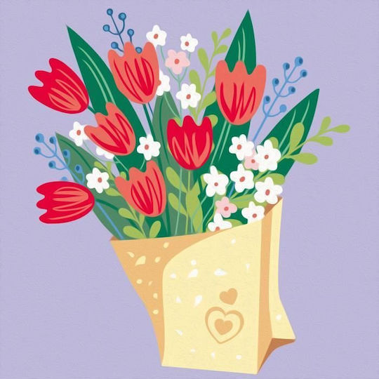 Ravensburger Creart Paint By Numbers Adults Tulip Bouquet - Image 3