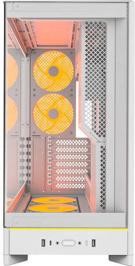 Montech HS02 PRO Gaming Midi Tower Κουτί Υπολογιστή με RGB Φωτισμό Λευκό - Image 3