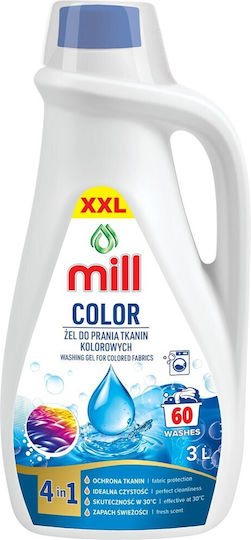 Mill Υγρό Απορρυπαντικό για Χρωματιστά Ρούχα 3lt (60 Μεζούρες)