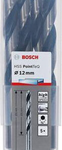 Bosch Twist Drill Pointteq Σετ 5 Τρυπάνια HSS με Εξάγωνο Στέλεχος για Μέταλλο 2608577549