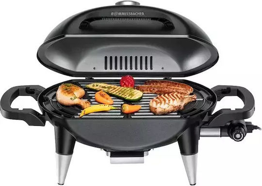 Rommelsbacher BBQ 4000 Επιτραπέζια Ηλεκτρική Ψησταριά Σχάρας 2200W με Καπάκι και Ρυθμιζόμενο Θερμοστάτη BBQ 4000