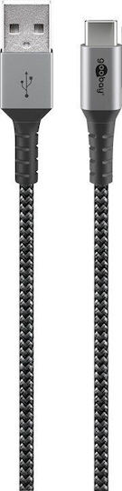 Goobay Braided USB 2.0 Cable USB-C male - USB-A 60W Γκρι 1m 49296 - Image 3