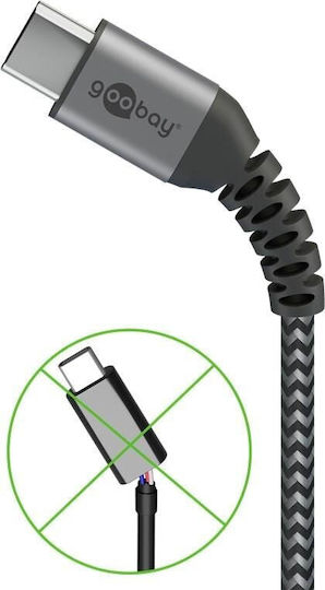 Goobay Braided USB 2.0 Cable USB-C male - USB-A 60W Γκρι 1m 49296 - Image 4