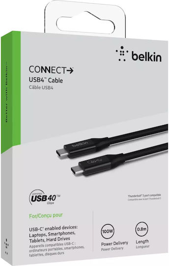 Belkin Connect USB 4 Cable USB-C male - USB-C 100W Μαύρο 0.8m (INZ001BT0.8MBK) - Image 11