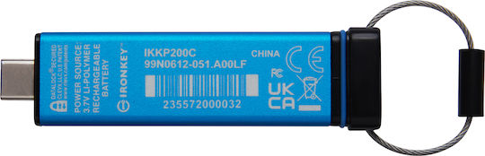 Kingston IronKey Keypad 200C 512GB USB 3.2 Stick με σύνδεση USB-C Μπλε - Image 3