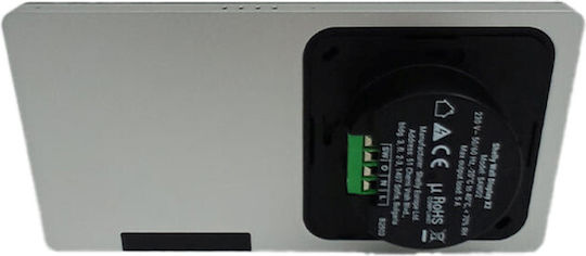 Shelly Display Εξωτερικός Διακόπτης Τοίχου Wi-Fi Διπλός με Πλαίσιο Ασημί - Image 3