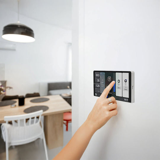 Shelly Display Εξωτερικός Διακόπτης Τοίχου Wi-Fi Διπλός με Πλαίσιο Ασημί - Image 8